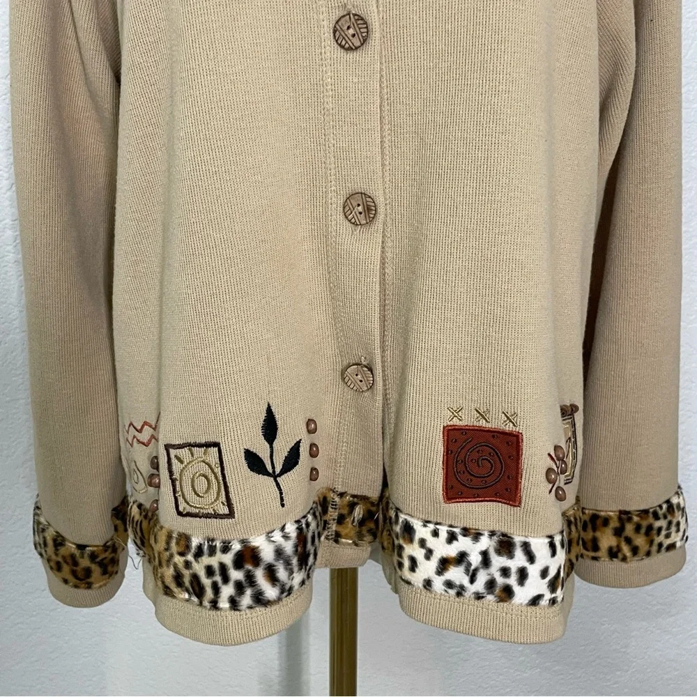 Sport Elle Beige Cardigan Sweater-Boho Artsy